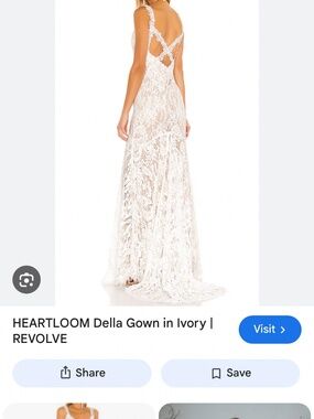 Heartloom Della Gown in Ivory Lace Maxi Dress Size M